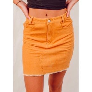 New Skylar + Madison Mustard Yellow Corduroy Skirt